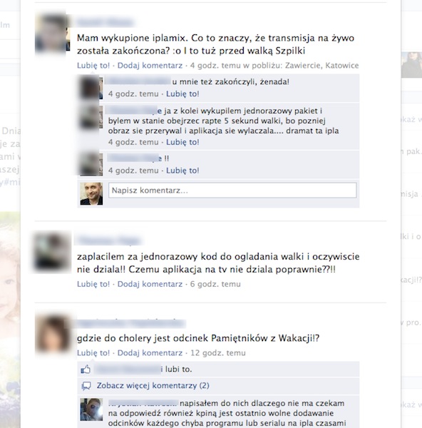 komentarze na fan page